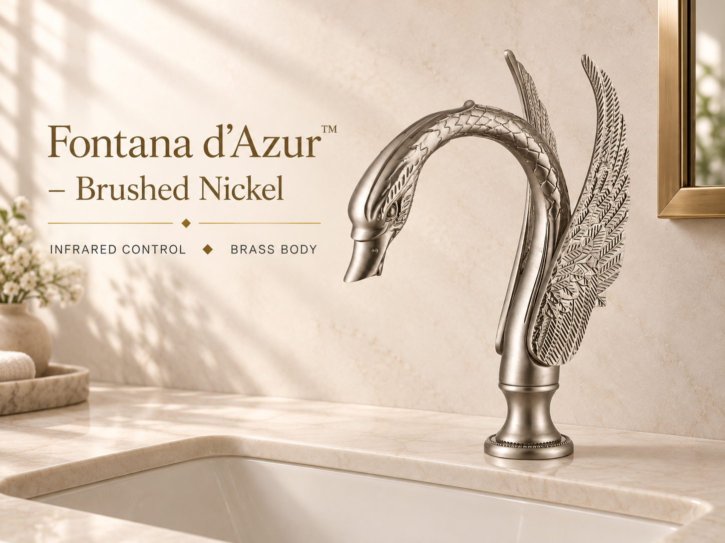 Fontana d’Azur Brushed Nickel Single-Hole Deck Mounted Sensor Faucet